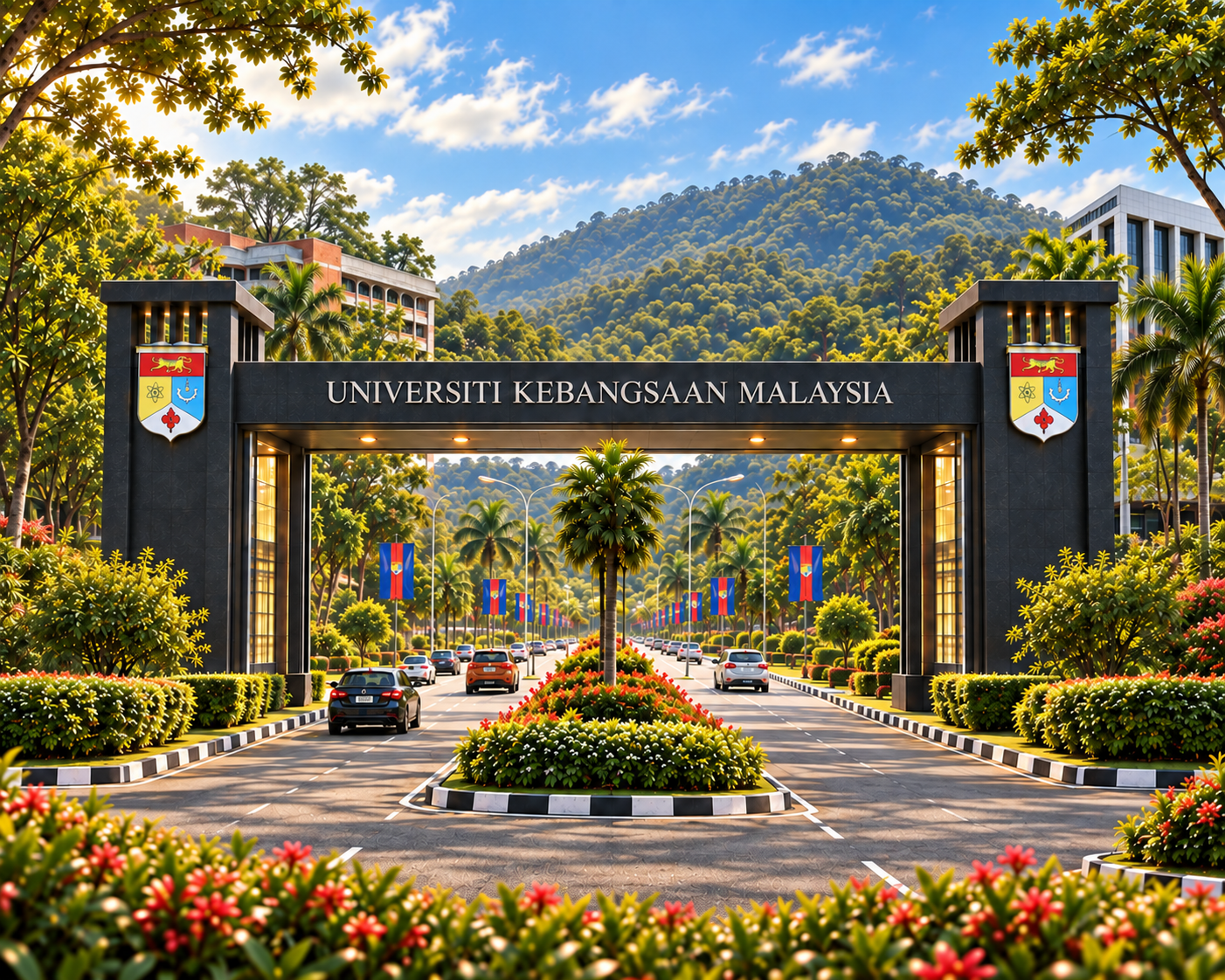 Ilustrasi pintu masuk Universiti Kebangsaan Malaysia